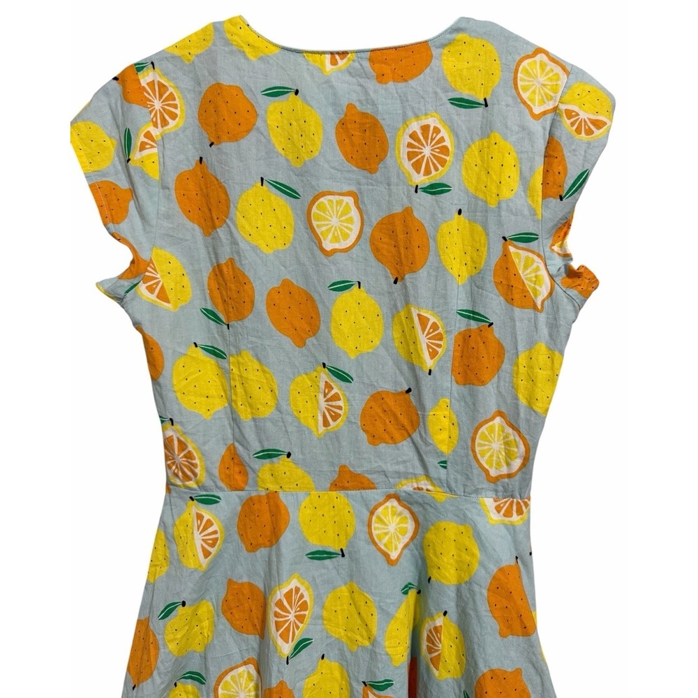 Teeberry & Weave Novelty Fruit Eclectic Art Flare Retro Dress Women's Size Small - Picture 4 of 13